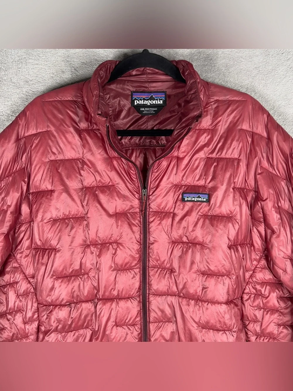 Patagonia Micro Puff Insulated Jacket Men's 2XL Oxide Red Full Zip Outdoors